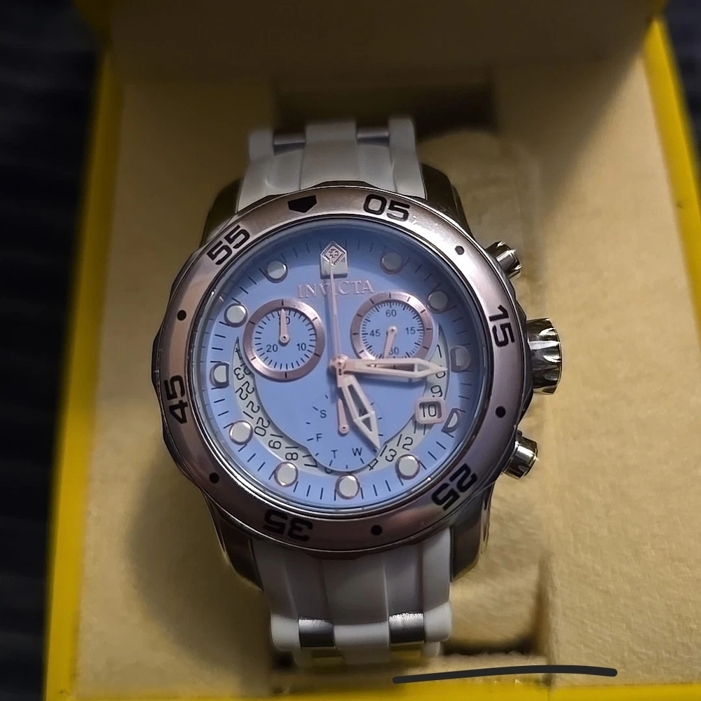 Invicta Women's Pro Diver  Chronograph Stainless Steel Rose/Blue Watch  23188